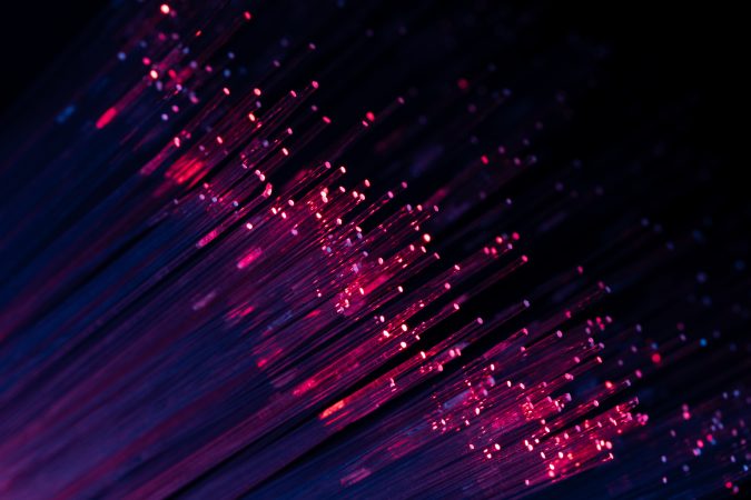 Abstract,Purple,And,Blue,Fiber,Optic,Lights,Creating,A,Vibrant